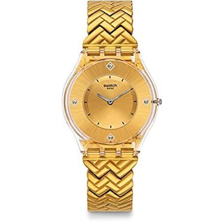 21新作 Swatch Women S Golden Street Sfe106g Gold Stainless Steel Quartz Fashion Watch 並行輸入品 数量限定 特売 Www Skylanceronline Com
