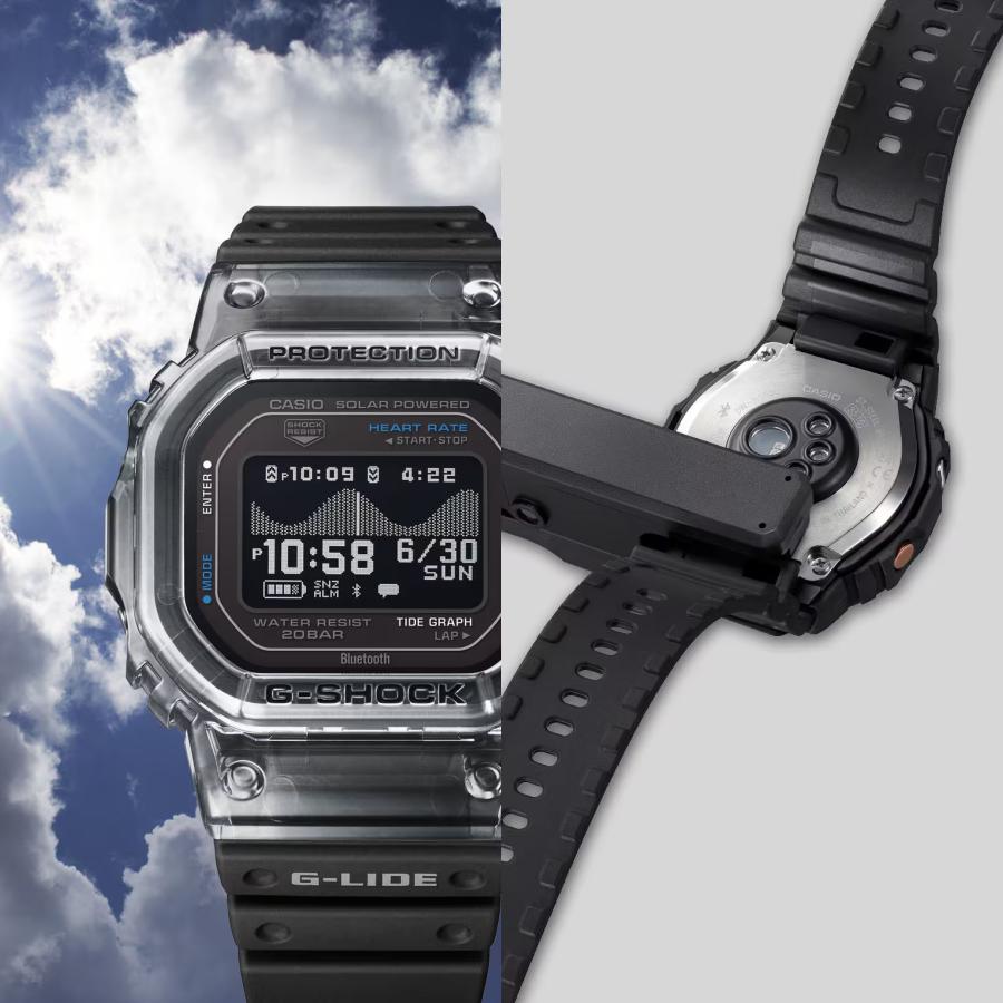 『土日限定特価』 GBX-H5600-1JR カシオ CASIO Bluetooth ソーラー腕時計 G-SHOCK Gショック スポーツライン G-LIDE 光学センサーの画像