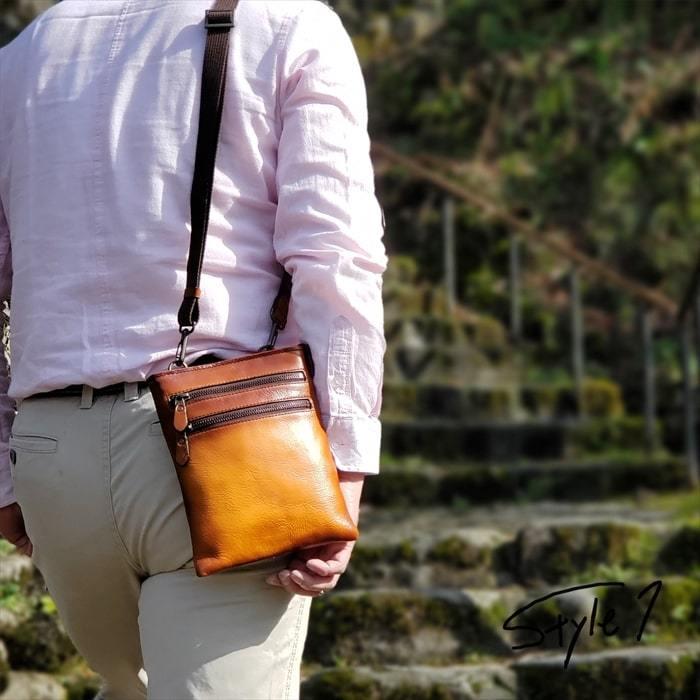 レザーバッグ ショルダーバッグ 日本製 豊岡製鞄 牛革 本革 メンズ 街持ち 旅行 チョコ KBN01015 サドル SADDLE