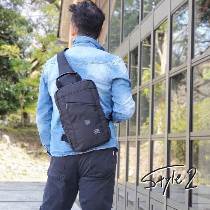 撥水ボディバッグ| メンズ 軽量 多収納 黒 美品 | 仕事 学生 ギフト リアルスタイル REAL STYLE ボディバッグ メンズ レディース 撥水 薄型
