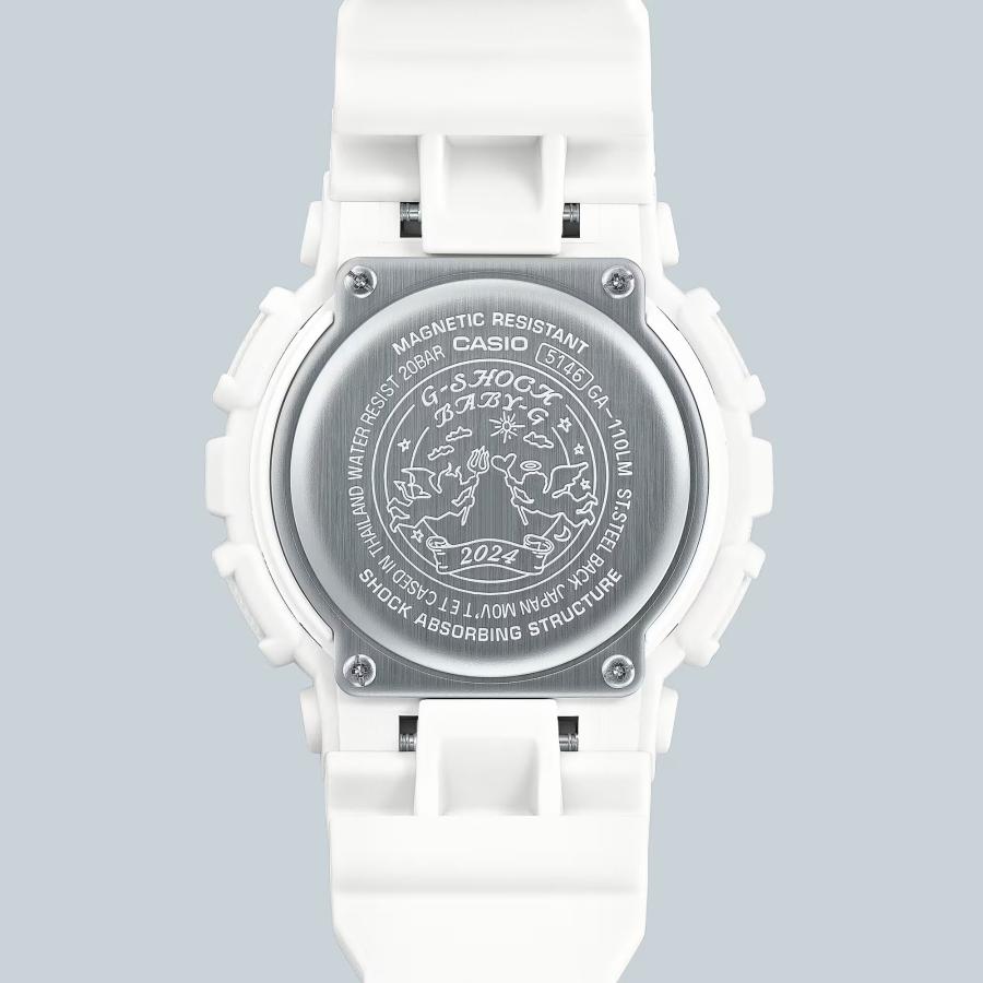 新品 G-SHOCK × BABY-G ペアウォッチ LOV-24A-7AJR カシオ、99本のバラをモチーフにしたホワイトカラーの耐衝撃ペア