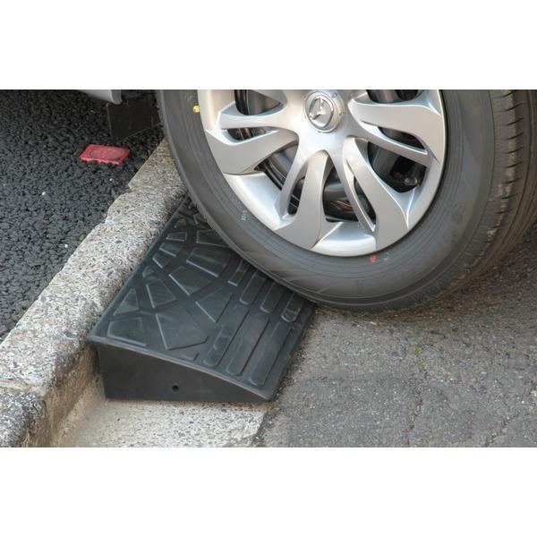 〔4個セット〕 ECOラバースロープ 段差スロープ/段差プレート 〔幅60cm 高さ10cm用〕 ゴム製 衝撃吸収_3