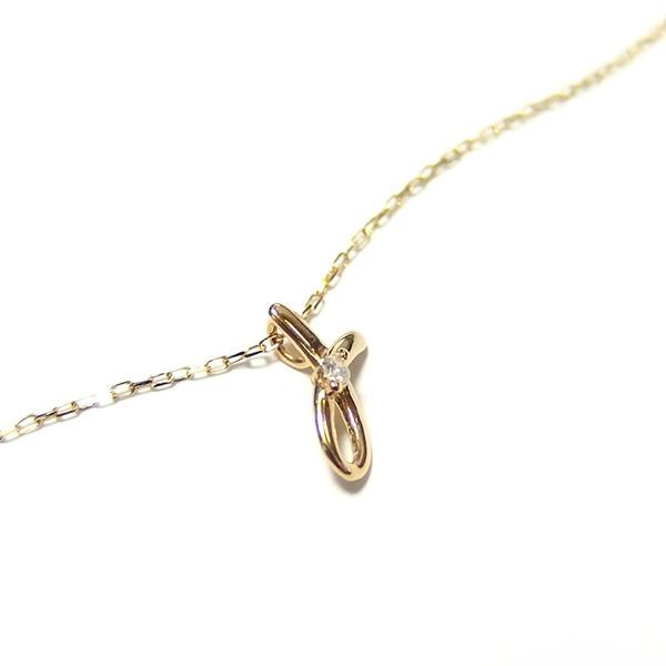 イニシャル ネックレス ダイヤモンド ネックレス 一粒 0.01ct K18 ゴールド 文字 L ダイヤネックレス ペンダント_1