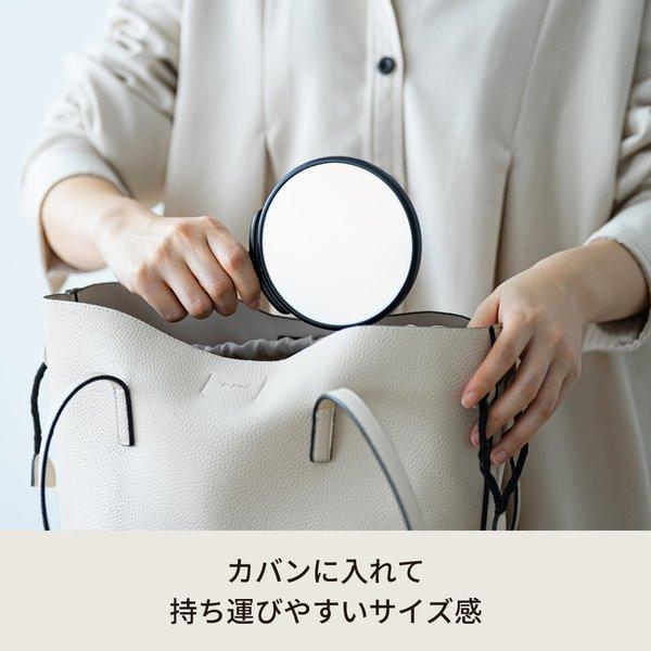 〔24個セット〕手鏡 BALLOON(ブラック/黒) ミラー 鏡 卓上ミラー 2WAY 3倍鏡 ミニサイズ メイク スリム 飛散防止加工 角度調整可能 業務用 完成品 NK-295_3