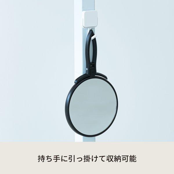〔24個セット〕手鏡 BALLOON(ブラック/黒) ミラー 鏡 卓上ミラー 2WAY 3倍鏡 ミニサイズ メイク スリム 飛散防止加工 角度調整可能 業務用 完成品 NK-295_4