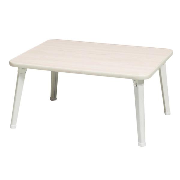 〔5個セット〕ハウステーブル（60）（ホワイト/白） 幅60cm×奥行45cm 折りたたみローテーブル 折れ脚 木目 軽量 コンパクト 業務用 完成品 NK-60