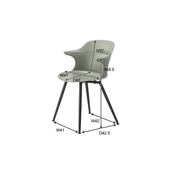 ダイニングチェア パーソナルチェア 幅56cm ライトグレー 2脚セット スチール 組立品 リビング インテリア家具 在宅ワーク_4