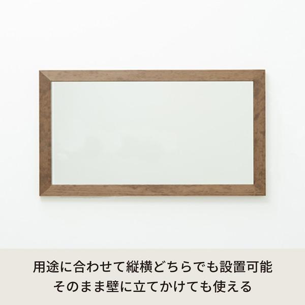 幅広枠ウォールミラー(60×108)(アンティークブラウン/茶) 天然木 姿見鏡 ワイド 高級感 木製 飛散防止加工 壁掛け 北欧風 ヴィンテージ 韓国インテリア 玄関...