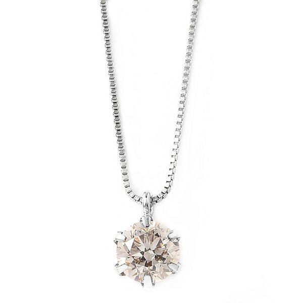 ダイヤモンド ネックレス 0.3ct プラチナ Pt900 一粒 6本爪 シンプル ダイヤネックレス ペンダント 鑑別カード付き