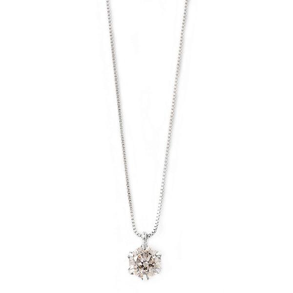 ダイヤモンド ネックレス 0.3ct プラチナ Pt900 一粒 6本爪 シンプル ダイヤネックレス ペンダント 鑑別カード付き