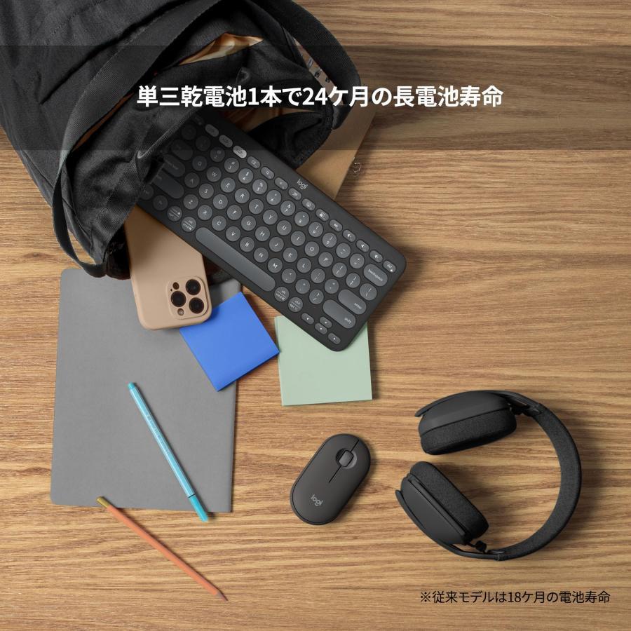 ロジクール ワイヤレスマウス PEBBLE MOUSE2 M350sGR 薄型 静音 Bluetooth Logi Bolt マウス 無線 ワイヤレ｜select-shop-glitter｜07