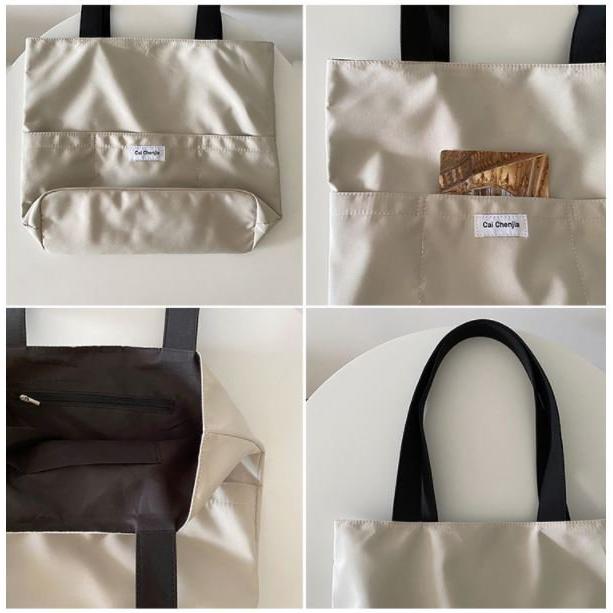 トートバッグ レディース 大容量 肩掛け 大きめ 軽い 外ポケット付き |  | 01