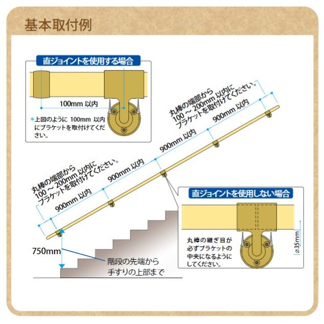 【長尺商品】【直送品】 ECLE コロバン棒 階段手すりセット 4m(2m×2本) 手すり径35ミリ | 手摺 手すり 玄関 トイレ 廊下 取付 転倒予防 介護用品 福祉用品 diy |  | 04