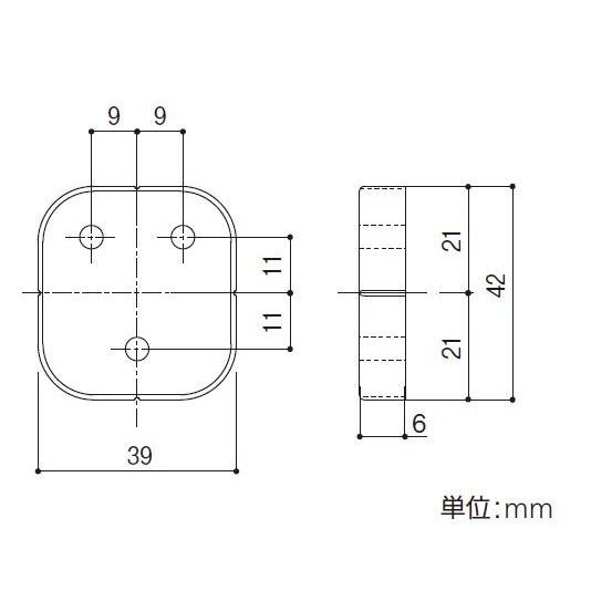 木製スペーサー08用座 6mm 約W39×D6×H42mm |  | 01