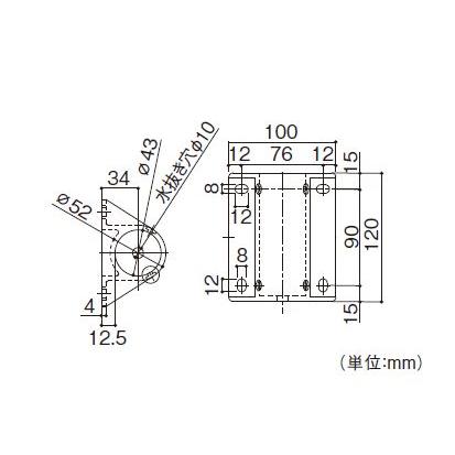 【直送品】マツ六 BAUHAUS フリーRレール 支柱用側面ブラケット W100×H120mm | 屋外 手摺 手すり 玄関 取付 転倒予防 介護用品 福祉用品 diy |  | 01