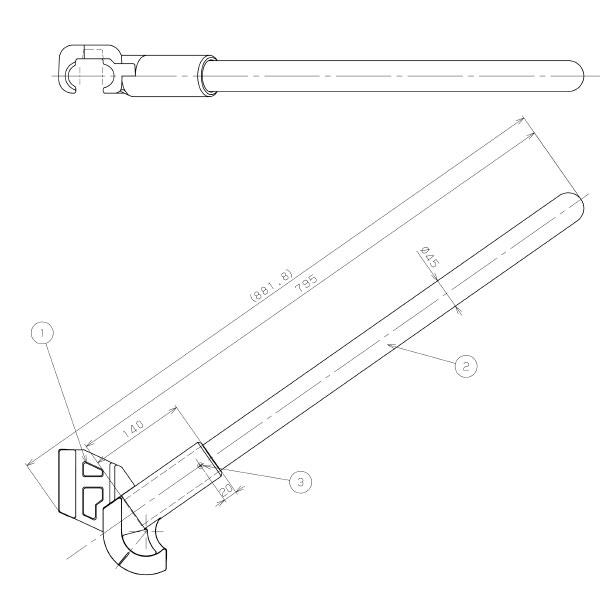 【直送品】マツ六 BAUHAUS フリーRレール 手すり用ベンダー 棒付 BJ-67W | 屋外 手摺 手すり 玄関 取付 転倒予防 介護用品 福祉用品 diy |  | 03