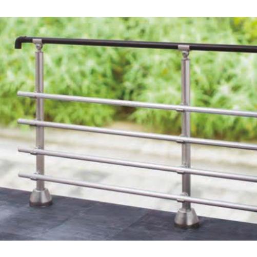 【長尺商品】【直送品】マツ六 BAUHAUS フリーRレール アルミ直ビーム ステンカラー色 φ28×3000mm 転落防止 BJ-173ST | 屋外 手摺 手すり 玄関 取付 転倒予防 |  | 02