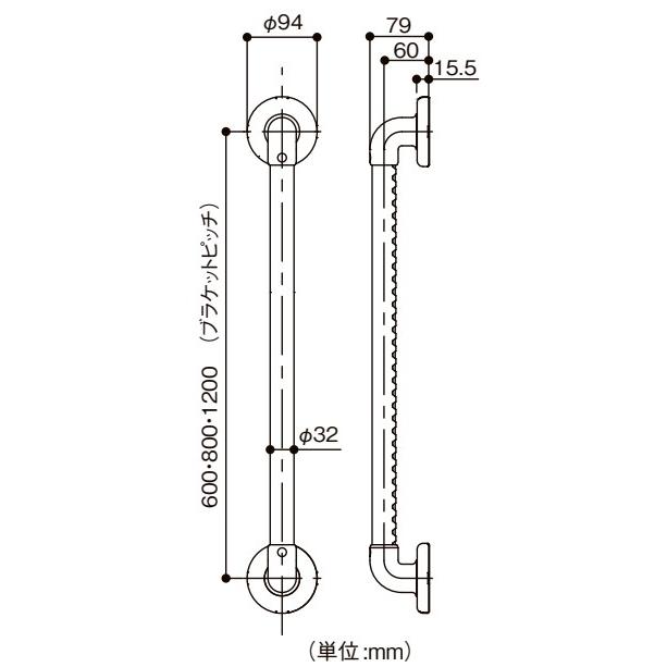 【直送品】マツ六 32ソフトアクアレール I型ハンド SAQ-I-600W ホワイト φ32X600mm | 手摺 手すり 取付 金具 水回り オシャレ おしゃれ 浴室 お風呂 転倒防止 |  | 02
