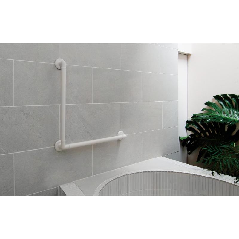 【直送品】マツ六 32ソフトアクアレールプラス L型ハンド SAP-K-6040W ホワイト φ32×600×400mm | 手摺 手すり 取付 金具 水回り 浴室 お風呂 転倒防止 補助 |  | 01