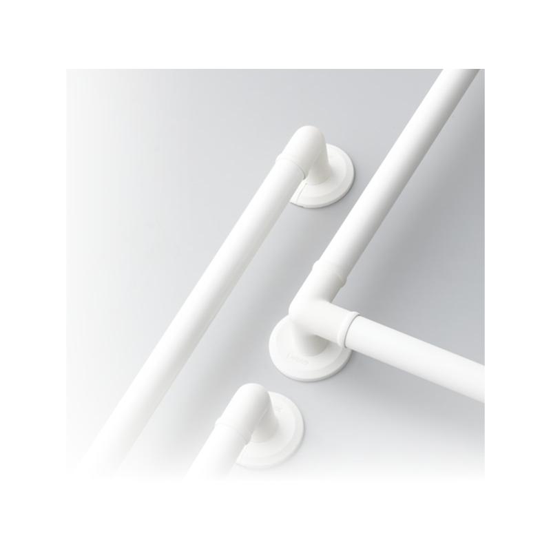 【直送品】マツ六 32ソフトアクアレールプラス L型ハンド SAP-K-6040W ホワイト φ32×600×400mm | 手摺 手すり 取付 金具 水回り 浴室 お風呂 転倒防止 補助 |  | 02