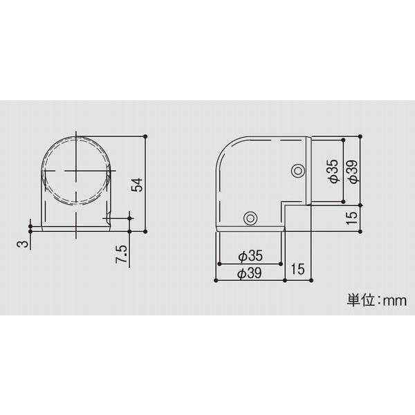35Lコーナー 手すり直径35mm用 約W54×D39×H54mm | 手摺 手すり 金具 ブラケット 手すり金具 |  | 01