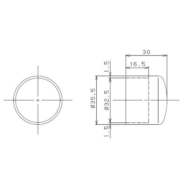 32木製エンドキャップ 手すり直径32mm用 直径35.5mm×30mm | 手摺 手すり 取付 手すり棒 金具 介護用品 福祉用品 diy |  | 01