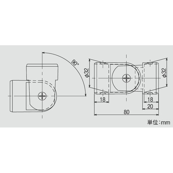 32L自在ジョイント 手すり直径32mm用 直径約37×H180mm | 手摺 手すり 金具 ブラケット 手すり金具 |  | 01