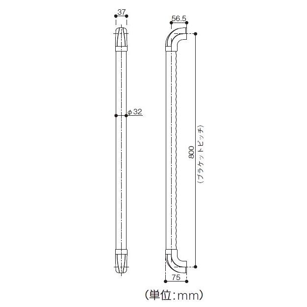 【直送品】BAUHAUS 32セレクトI型ハンド 800 直径32×長さ約800mm | 手すり 手摺 玄関 かまち 転倒防止 バリアフリー 介護 福祉 用品 取付 簡単 高級感 DIY |  | 02