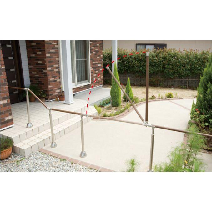 【直送品】マツ六 BAUHAUS フリーRレール 遮断機式ジョイント | 屋外 手摺 手すり 玄関 取付 転倒予防 介護用品 福祉用品 diy |  | 03