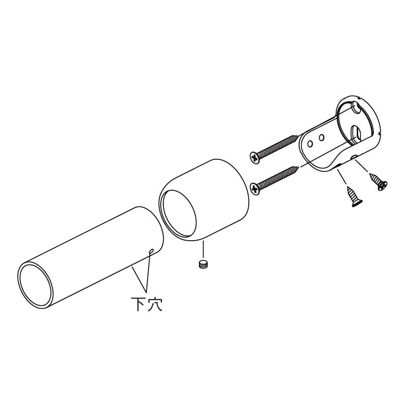 マツ六 BAUHAUS フリーRレール Nエンドソケット W46×D41×H46mm | 屋外 手摺 手すり 玄関 取付 転倒予防 介護用品 福祉用品 diy |  | 03