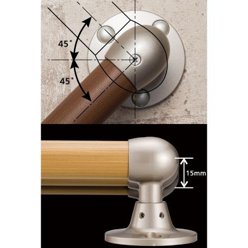 【直送品】マツ六 BAUHAUS フリーRレール エンドブラケット ステンカラー色 W78×D55~70×H120.5mm | 屋外 手摺 手すり 玄関 取付 転倒予防 介護用品 福祉用品 d |  | 01