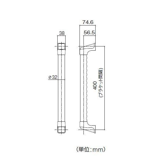 【直送品】BAUHAUS 32ハイブリッド I型ハンド 直径32×長さ約400mm | 手すり 手摺 玄関 転倒防止 バリアフリー 介護 福祉 用品 取付 簡単 高級感 DIY |  | 02
