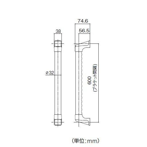 【直送品】BAUHAUS 32ハイブリッド I型ハンド 直径32×長さ約600mm 材質:木製 | 手すり 手摺 玄関 転倒防止 バリアフリー 介護 福祉 用品 取付 簡単 高級感 DIY |  | 01