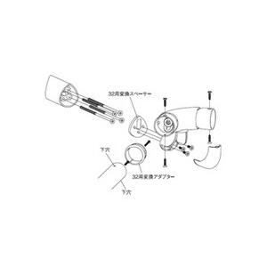 【直送品】35 32入隅自在ブラケットK 手すり直径32mm 35mm兼用 W126×約D72.5×H112.8mm | 手摺 手すり 金具 ブラケット 手すり金具 |  | 02