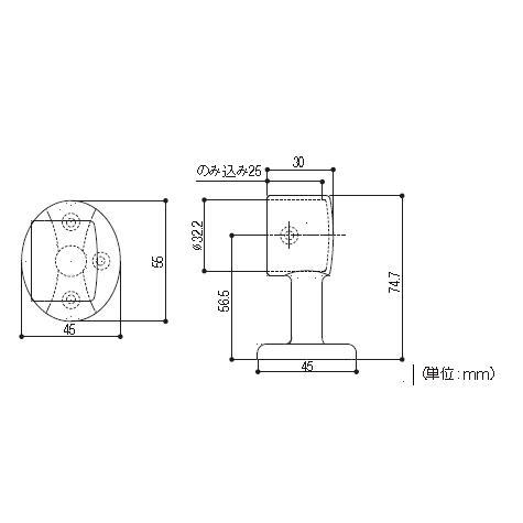 32Eエンドブラケットカバー付 手すり直径32mm用 約W55×D74.7×H45mm | 手摺 手すり 金具 ブラケット 手すり金具 |  | 01