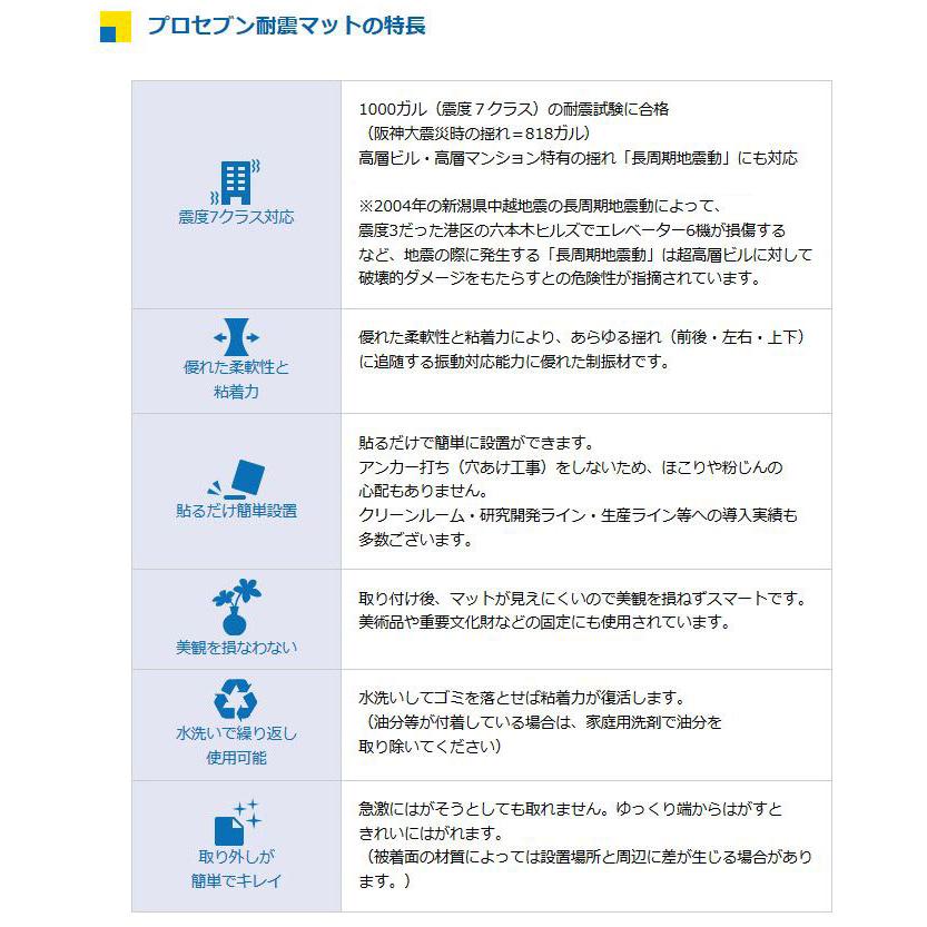 プロセブン 耐震マット P-N40L 4cm角4枚入  | 防災対策 耐震 マット 地震 用品 転倒防止 家具 耐震グッツ ズレ防止 パソコン テレビ モニター オフィス 簡単 工 |  | 04