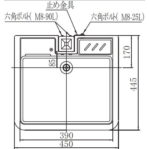直送品】タキロン どこでも流し 450G型 みかげ W450×D445×H560mm