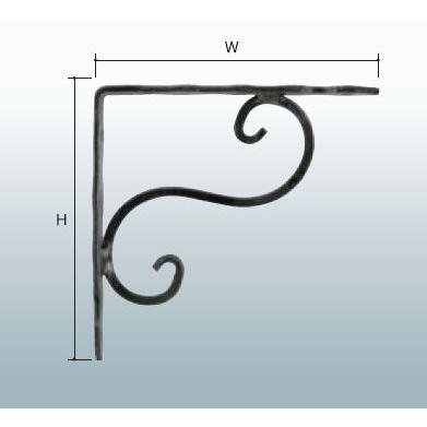 KGY工業 鍛冶屋の棚受 150×200mm 1本 安全荷重(kg)/本:20kg W150mm×H200mm | おしゃれ かっこいい 棚作り ブラケット 金具 内装 リフォーム DIY |  | 01