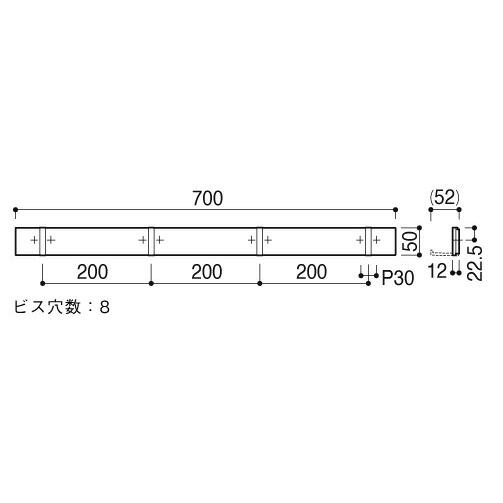 KAWAJUN ブラインドフック 4連 AC-823-4QC ダークアンバー+クローム