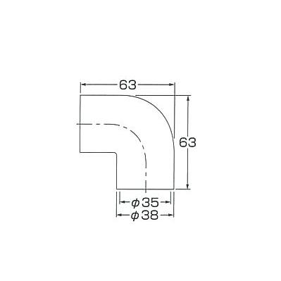 六甲 エルボ 手すり直径35mm用 約W38×D63×H63mm |  | 01