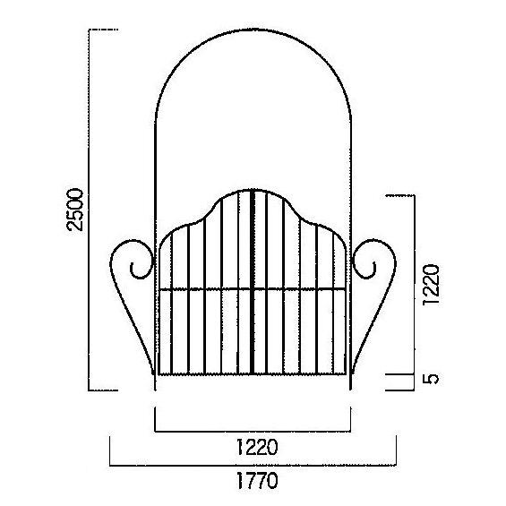 【直送品】ジャービス商事 門扉付アーチ1型 W1220×H2500 |  | 01
