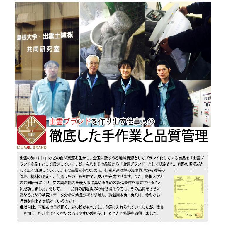 出雲カーボン 出雲屋 炭八 ミニ 2セット 4本入 | 除湿 結露 湿気 梅雨 調湿 カビ対策 半永久 消臭 繰り返し使える |  | 10