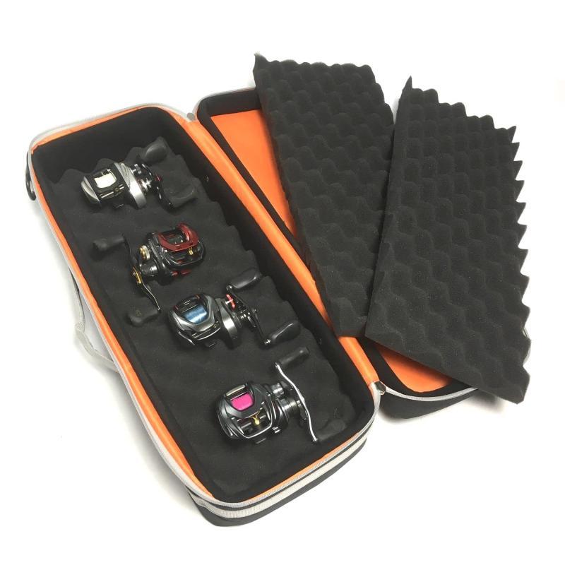 ショルダーベルト付き EVAセミハード リールケース & パックロッドケース(ベイトリールケース スピニングリールケース ルアーケース) アブ