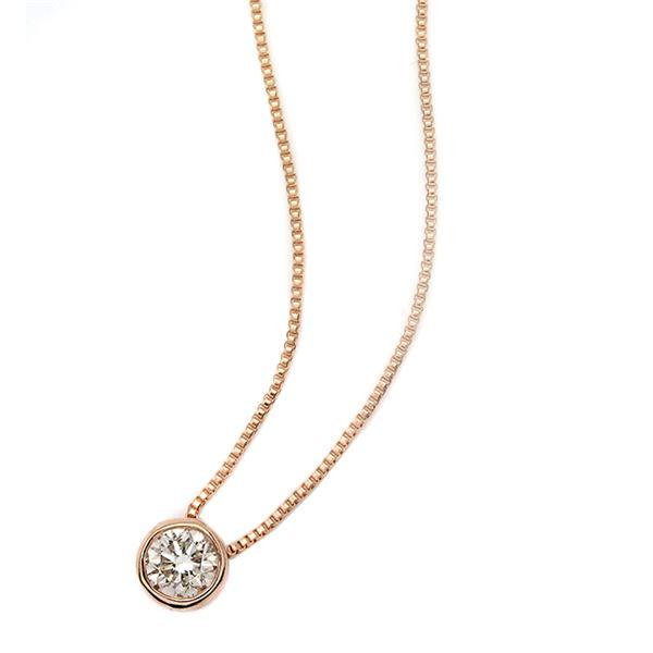 ダイヤモンド ネックレス 一粒 0.15ct K18 ピンクゴールド Nudie Heart 