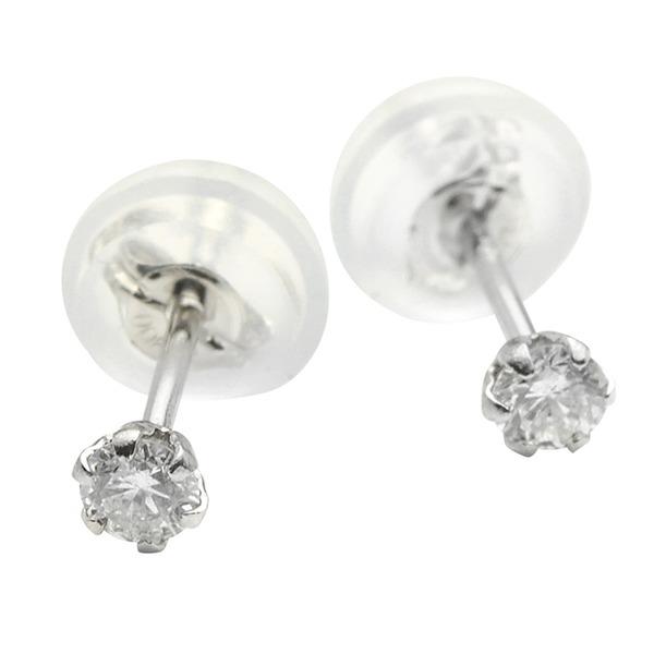 ダイヤモンド ピアス 一粒 合計0.1ct プラチナ Pt900 6本爪 Dカラー