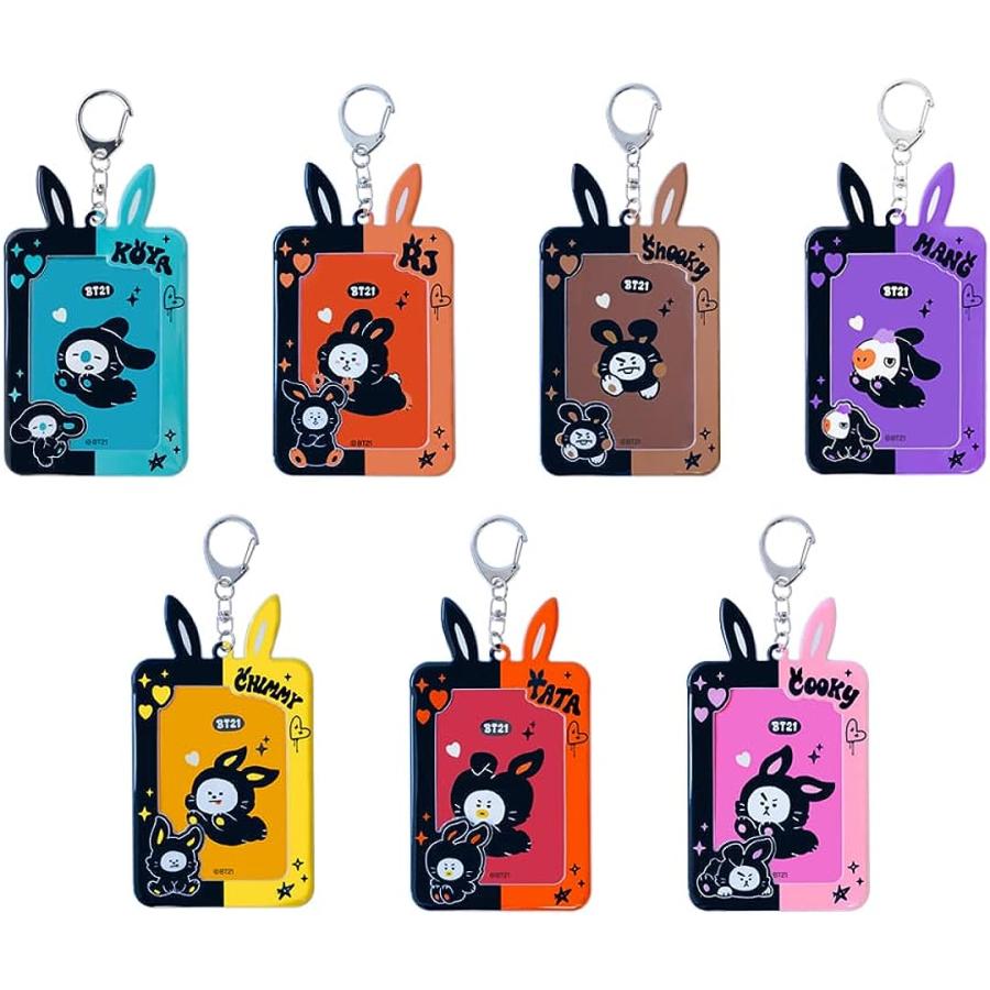 フォトカードキーホルダー BT21 BLACK RABBIT フォトカードケース 