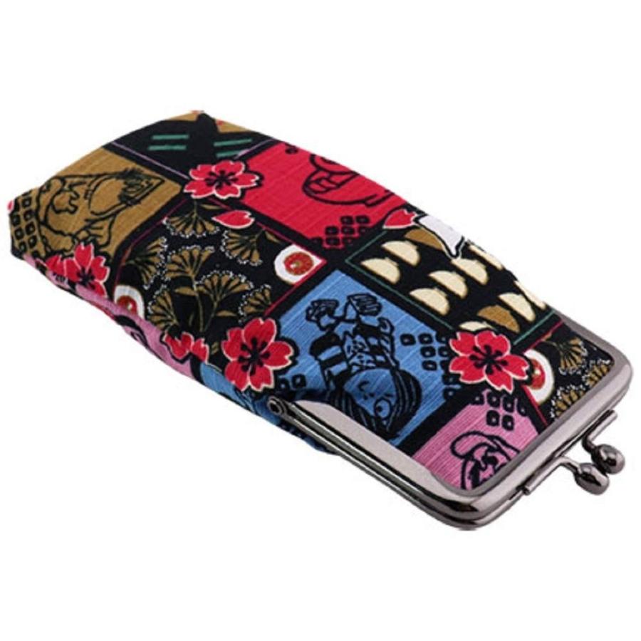 ゲゲゲの鬼太郎 メガネケース (がま口 和柄 黒) 妖怪舎 : selecta