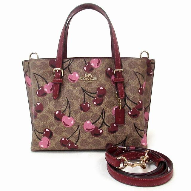 COACH モリー トート バッグ 25・チェリー プリント モリー トート バッグ 25・シグネチャー キャンバス・チェリー