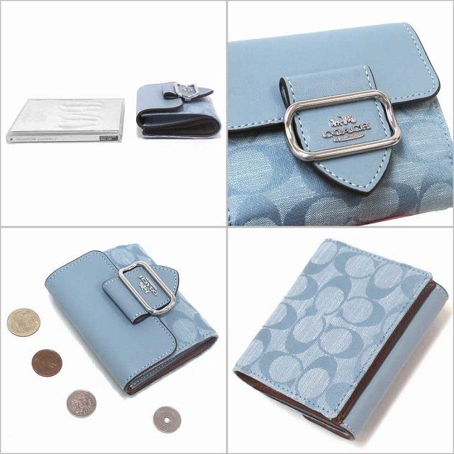 COACH コーチ 財布 アウトレット シグネチャー シャンブレー スモール  