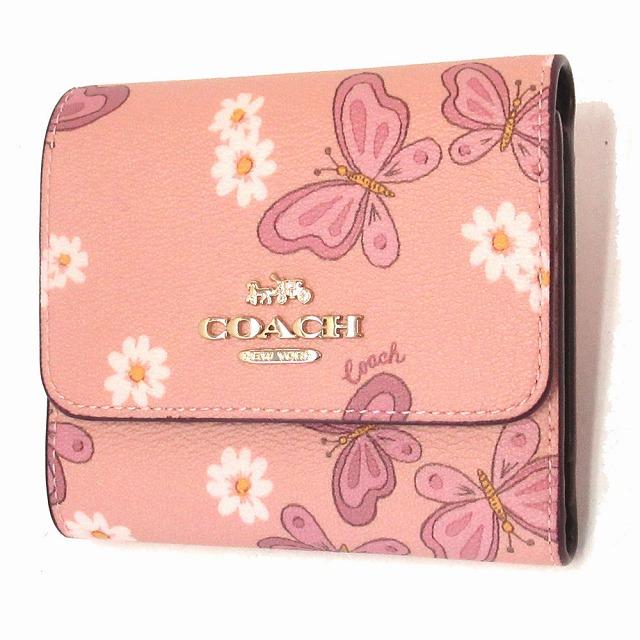 『極美品』COACH フラワープリント 三つ折りミニ財布 COACH（コーチ） 【並行輸入品】コーチ 財布 アウトレット バタフライ